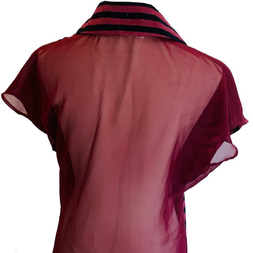 NWT - Nick & Mo Embroidered Sheer Back Top - Picture 5 of 12